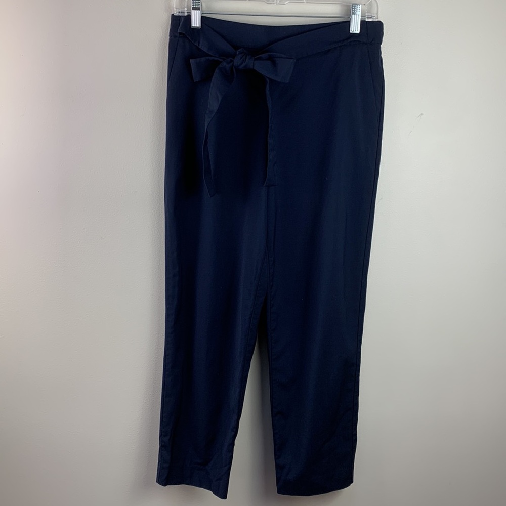 J. Crew Relaxed Fit High Waist Cropped Wool Blend Paper Bag Trousers